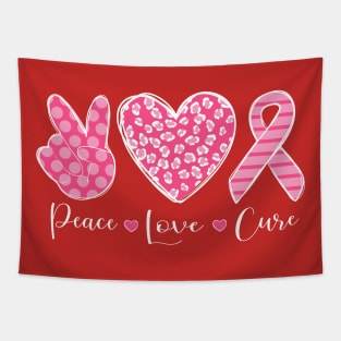 Peace Love Cure Breast Cancer Tapestry