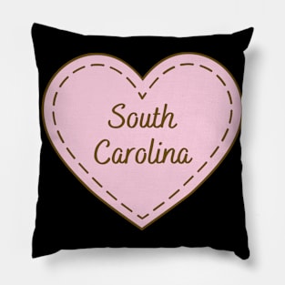 I Love South Carolina Simple Heart Design Pillow