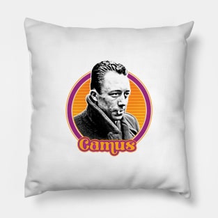 Albert Camus /// Retro Fan Art Design Pillow