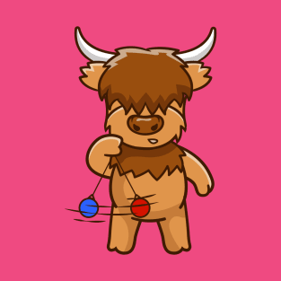 highland cow playing lato lato T-Shirt