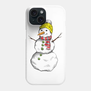 Snowman illustration Phone Case