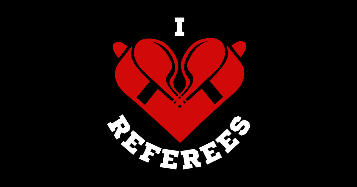 I Love Referees Red Referee Whistles Heart Referee Sticker