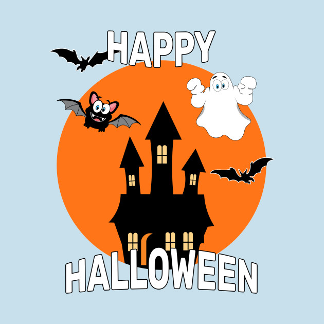 Discover Happy Halloween Haunted House - Halloween - T-Shirt