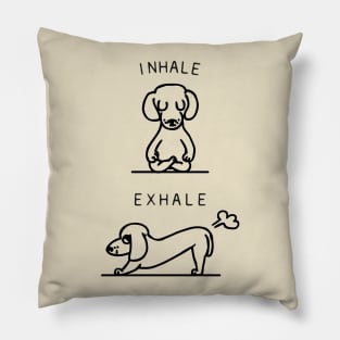 Inhale Exhale Dachshund Pillow