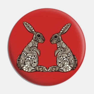 Tribal Bundoodle - intricate Rabbit Design Pin