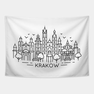 Krakow line art Tapestry