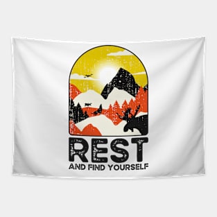 Rest. And find yourself. Find Your Inner Peace: Rest and Discover Yourself Tapestry