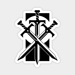 Crossed Swords - Original Logo Banner Sigil - Dark Design for Light Backgrounds Magnet