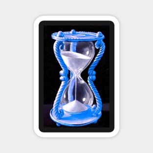 Sand timer hourglass - blue Magnet