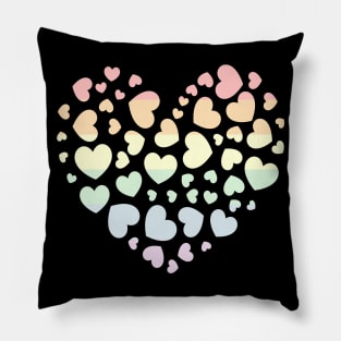 LGBTQ Pride Heart Collage Pastel Pillow