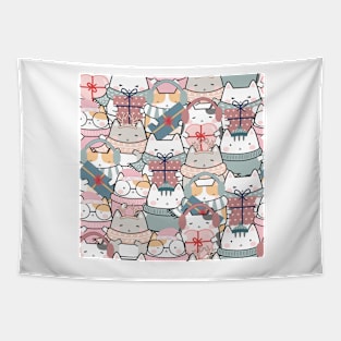 Christmas Cute Cats Pattern Tapestry