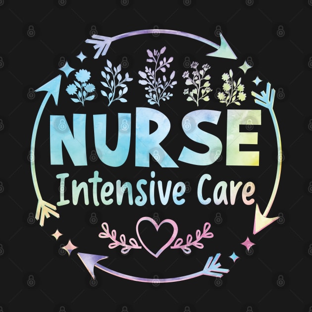 Intensive care nurse cute floral watercolor by ARTBYHM