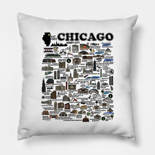 Chicago Map Pillow by fiberandgloss