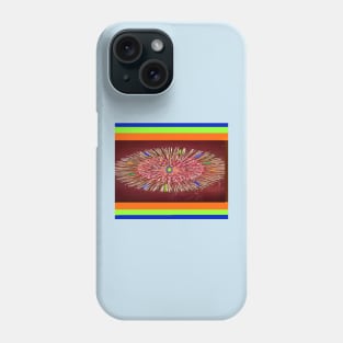 Exotic Fireworks Pattern on Light Blue Background Phone Case