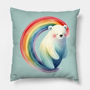 Dreamy Bear & Rainbow Pillow