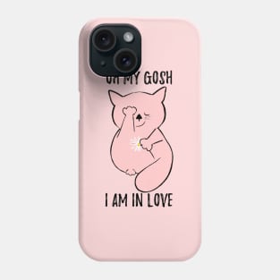 Valentines day -  I am in love -  funny cat Phone Case