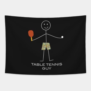 Funny Mens Table Tennis Design Tapestry