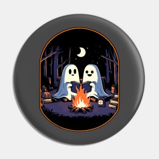Vintage ghost book reading camping gothic halloween teachers Pin