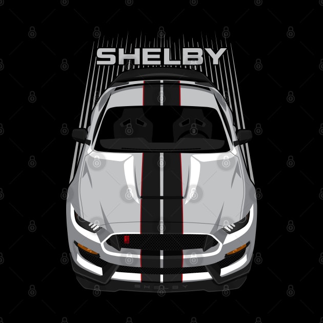 Ford Mustang Shelby GT350R 2015 - 2020 - Silver - Black Stripes by V8social