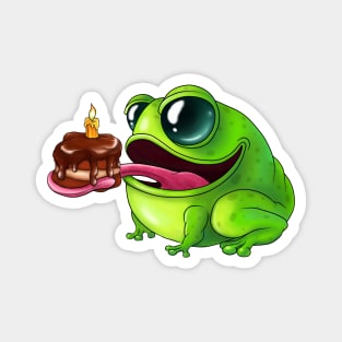 Frog. Happy birthday. Magnet