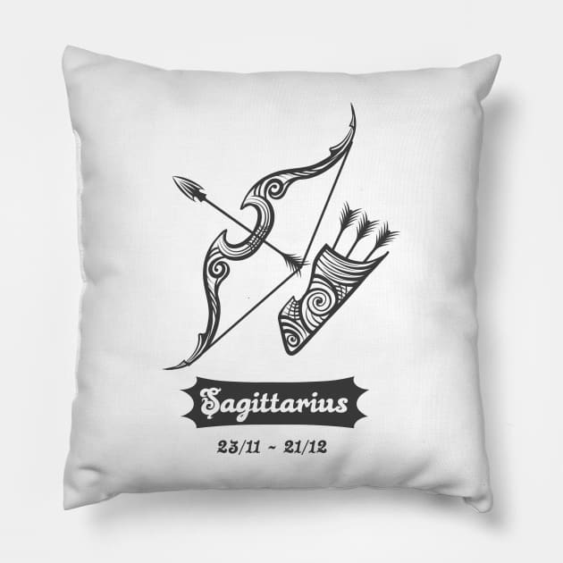 Zodiac signs of Sagittarius Pillow by devaleta