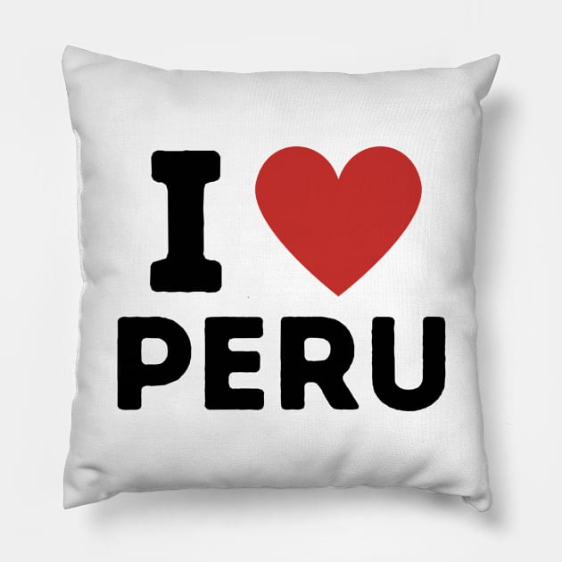 I Love Peru Simple Heart Design Pillow by Word Minimalism