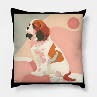 Retro Japanese Spaniel: Pastel Pup Revival Pillow