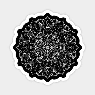 Tea Lovers Mandala - White Magnet