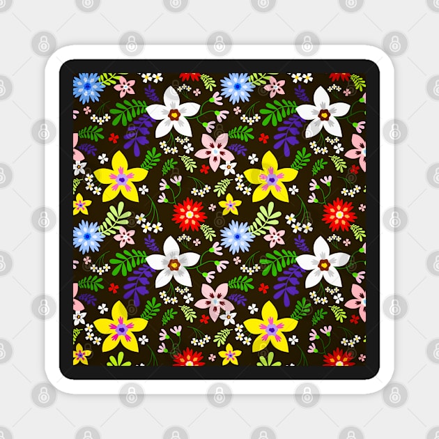 Autumn floral pattern Magnet by TheSkullArmy