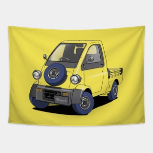 Yellow Daihatsu Midget 2 Van Tapestry