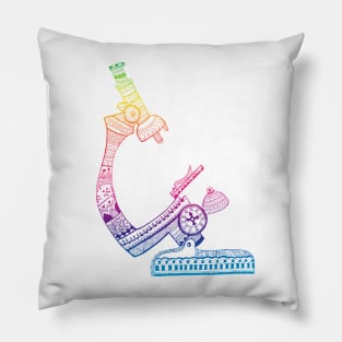 Beautiful Rainbow colourful Microscope mandala Pillow