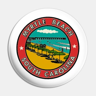 Vintage Style Myrtle Beach South Carolina Decal Pin