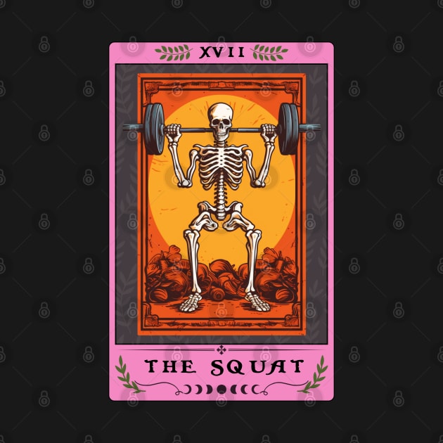 The Squat Tarot Card, Bodybuilder Weightlifting by AlquimiaDesign