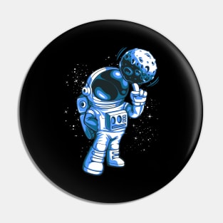 Moon Basketball Funny Planet Astronaut Space Pin