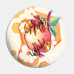 Bees & Apricot Pin