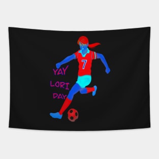 YAY LORI DAY GIRL FOOTBALLER Tapestry