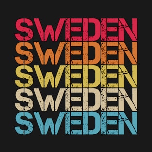 Sweden Retro Vintage Distressed Country Souvenir Gift T-Shirt