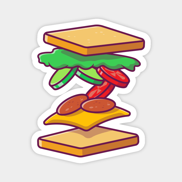 Flying Sandwich Ingredient Magnet by Catalyst Labs