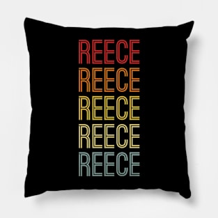 Reece Name Vintage Retro Pattern Pillow