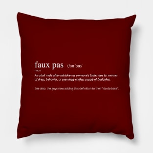 Funny Faux Pas Dad Joke Pun without "Suave" Picture (MD23Frd014d) Pillow