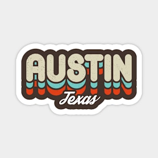 Retro Austin Texas Magnet