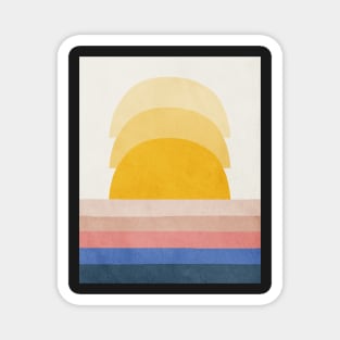 Sunset, Abstract, Mid century modern kids wall art, Nursery room Magnet