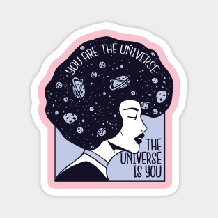 Funny UNIVERSE GIRL funny hair abstract Magnet