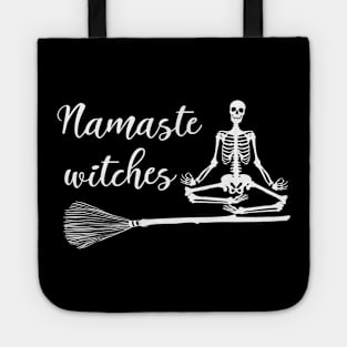 Namaste Witches Yoga Skeletons Funny Halloween Tote