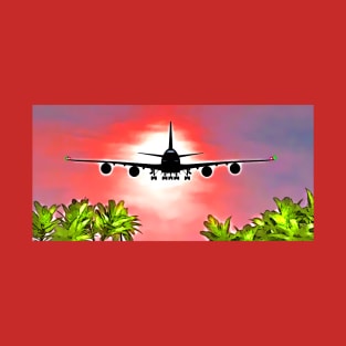 Airplane Landing at Tropical Island T-Shirt