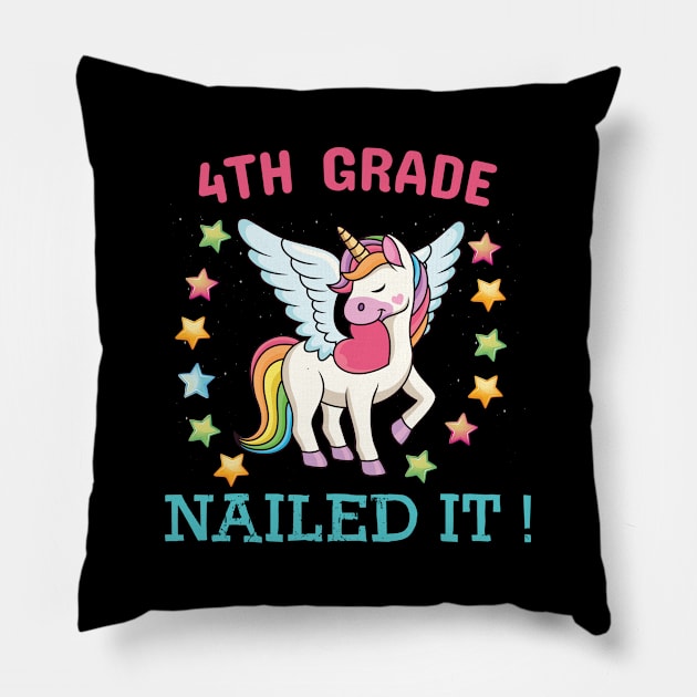 4th Grade Nailed It Back To School Pillow by unicorn shirt