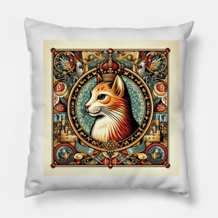 cat portrait shirt Pillow