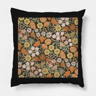 California Summer with wildflowers, butterflies and bees Pillow