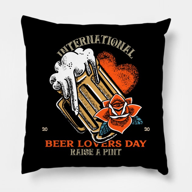 International Beer Lovers Day Pillow by JonesCreations