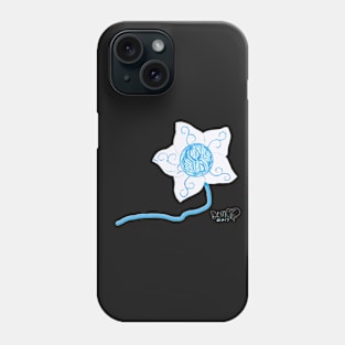 elegant white flower with teal blue-green center, cut out Phone Case